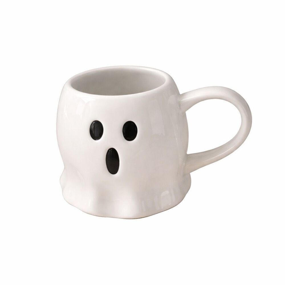 Williams Sonoma Ghost Mug 19oz Halloween Stoneware Spooky Face NWT Coffee Cup